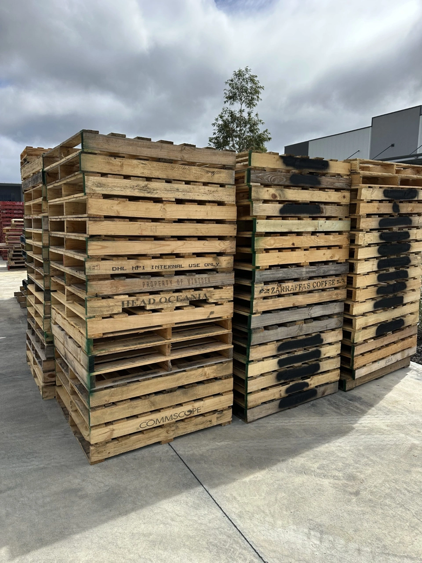 Sorted pallet inventory in the Perth yard